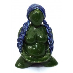 Ceramic Small Mother Earth Goddess Dark Green 04